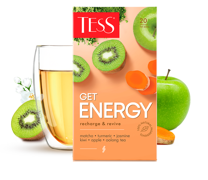 Зеленый чай с ароматом киви и жасмина Energy в пакетиках 20 шт.