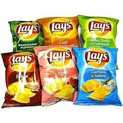 Чипсы Lays в ассортименте 150 г.